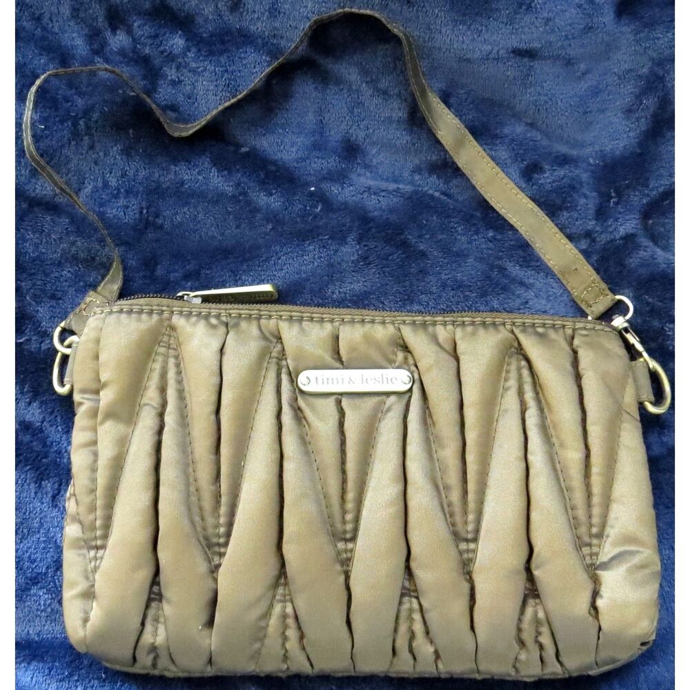 timi & leslie Bronze Quilted Purse/Wristlet/Clutch Bag EUC - Picture 2 of 7